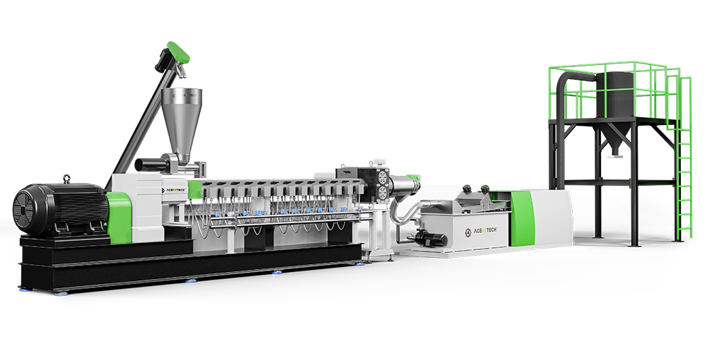 Параллельный двухшнековый экструдер для переработки гранул для модификации пластика