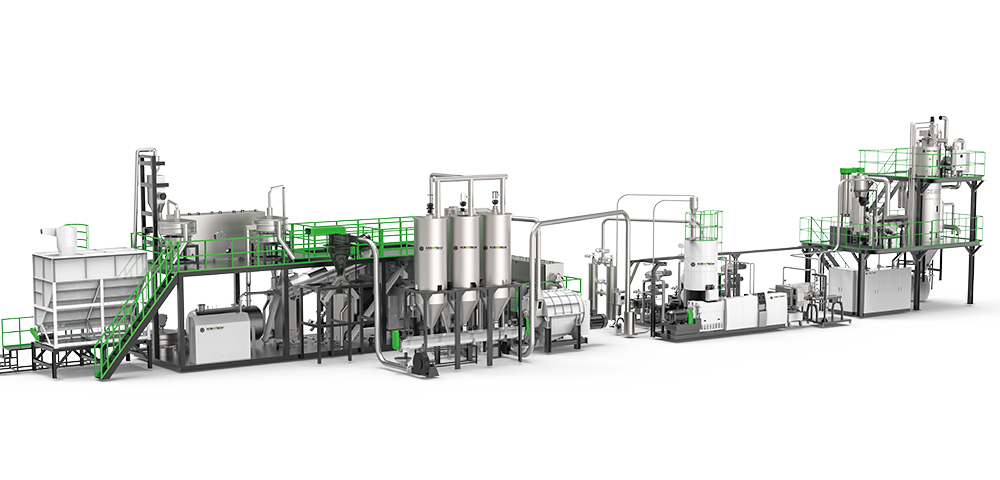 APET Plastic PET Bottles Washing and Pelletizing Recycling line