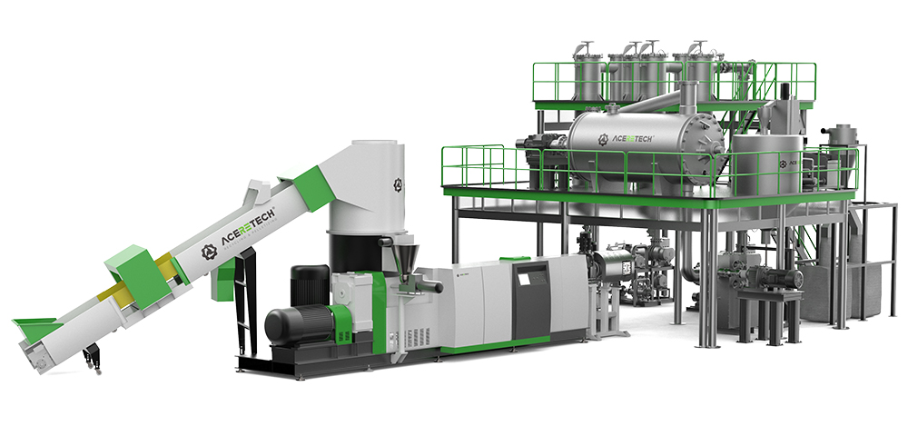 LSP Pet Plastic Recycling Machine Line With Liquid State Polymerization System For IV Improvement