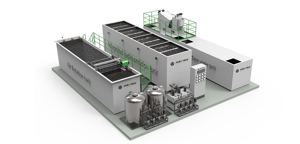 Sistema de tratamiento de aguas residuales para la línea de reciclaje de plástico