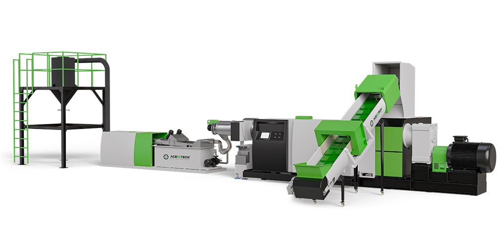 ASP Single Screw Shredding and Pelletizing Extrusion Line for In-plant Recycling